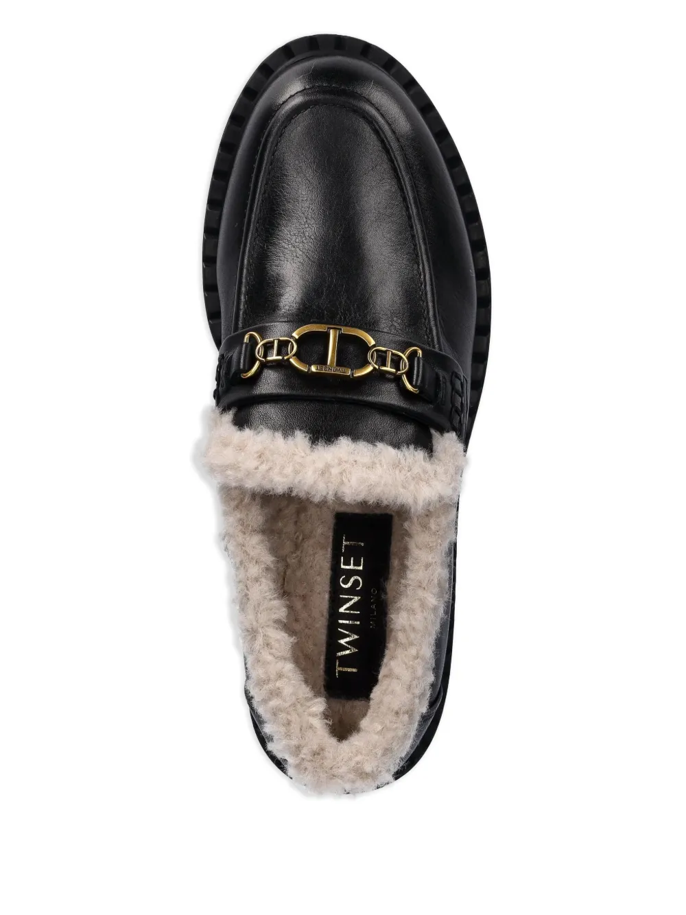  Twinset Logo-detail Loafers - Black 