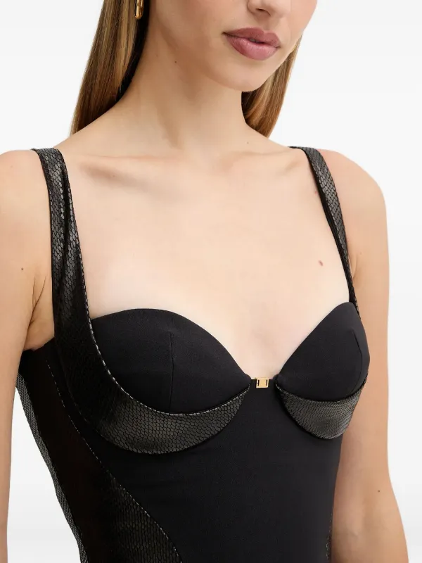 Elisabetta Franchi sweetheart-neck Midi Dress | Black | FARFETCH
