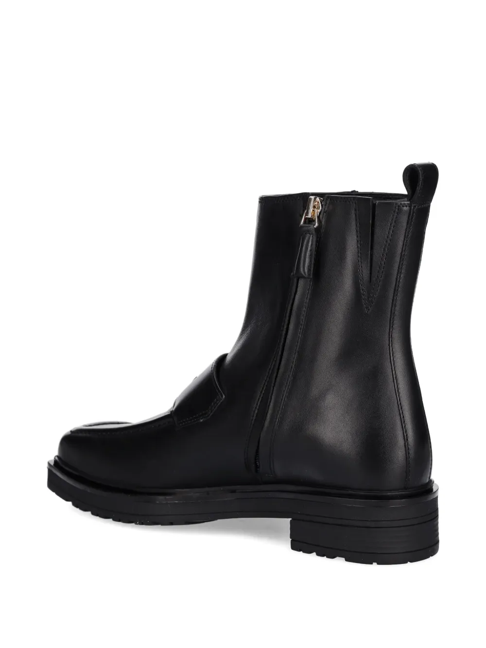 Patrizia Pepe logo-appliqué zip boots Zwart