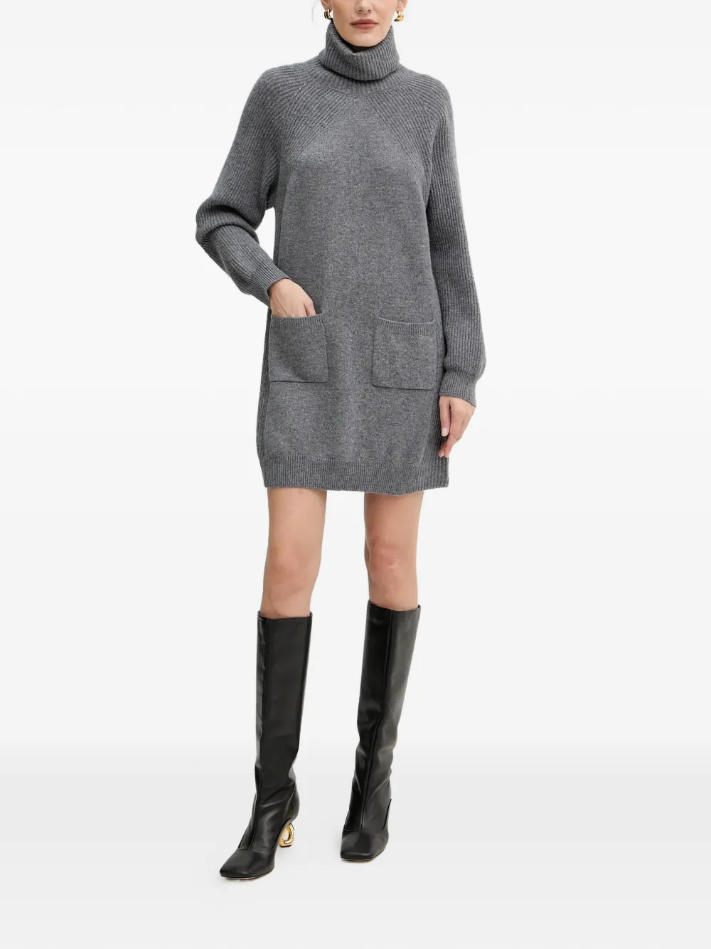 LIU JO roll-neck mini dress - Grijs