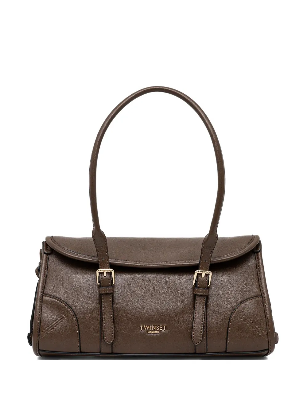 TWINSET Shopper met logo Bruin