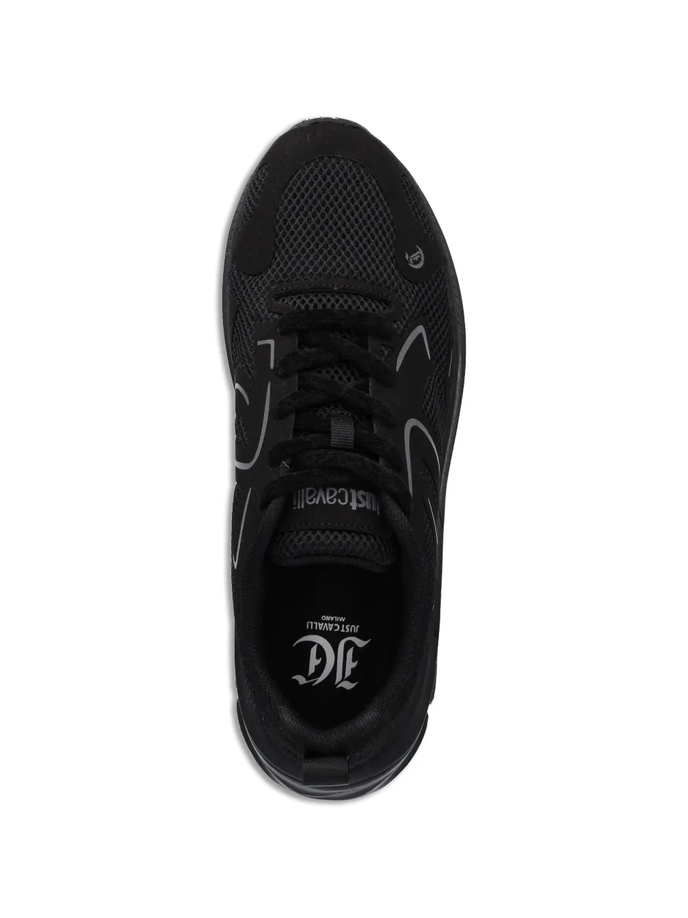 Just Cavalli logo-embroidery sneakers Zwart
