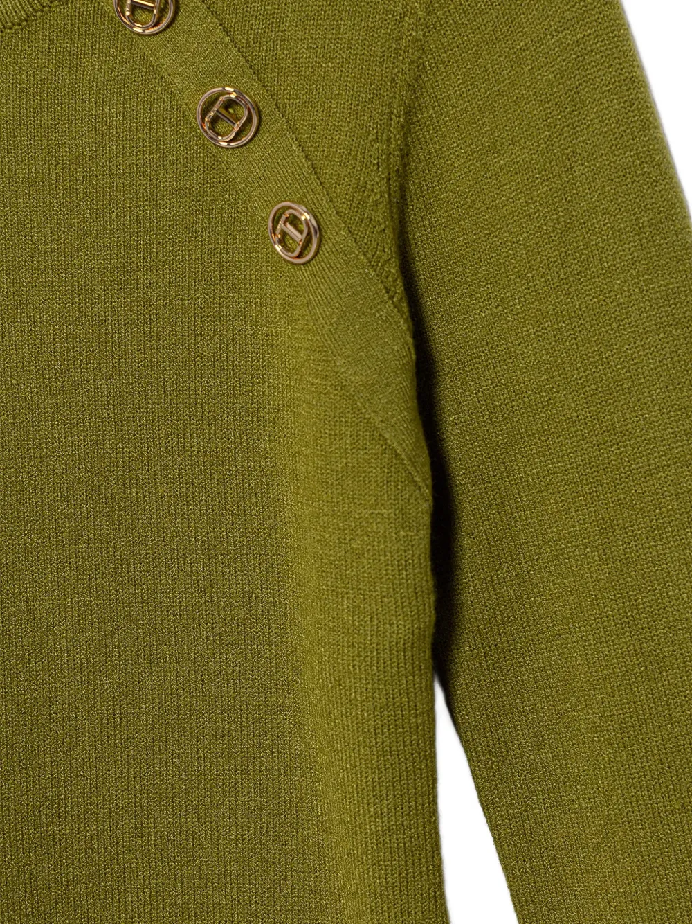 TWINSET Kids Jurk met knoopdetail Groen