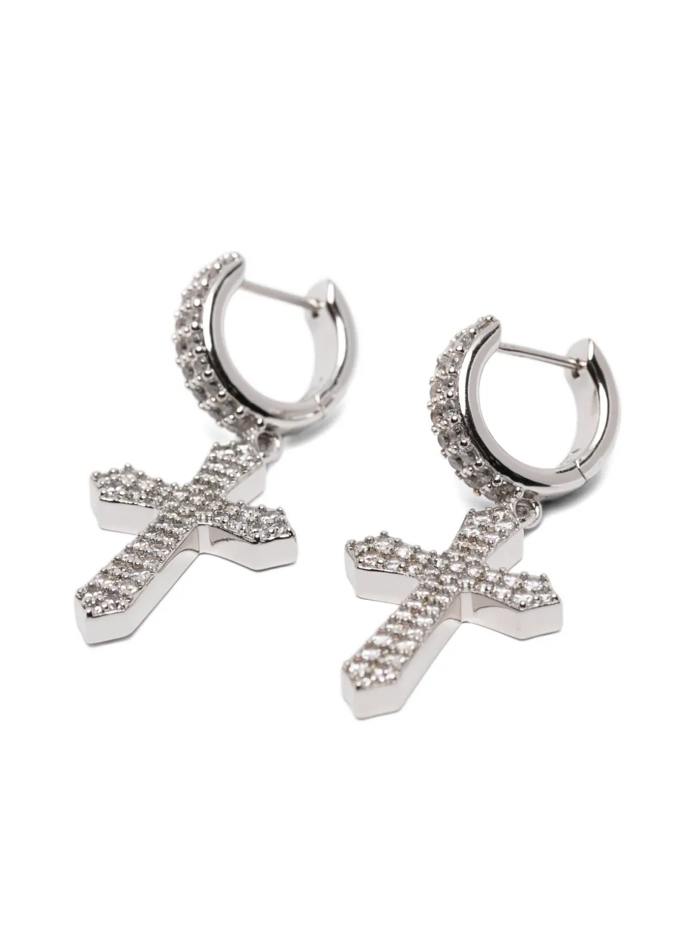 Darkai Cross-pendant Earrings In Silver