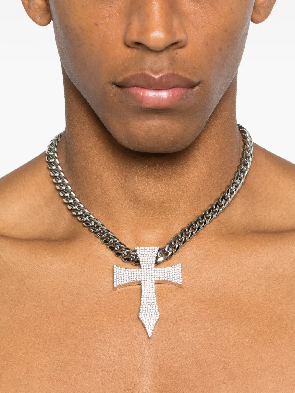 Darkai Cross-pendant Necklace In Silver