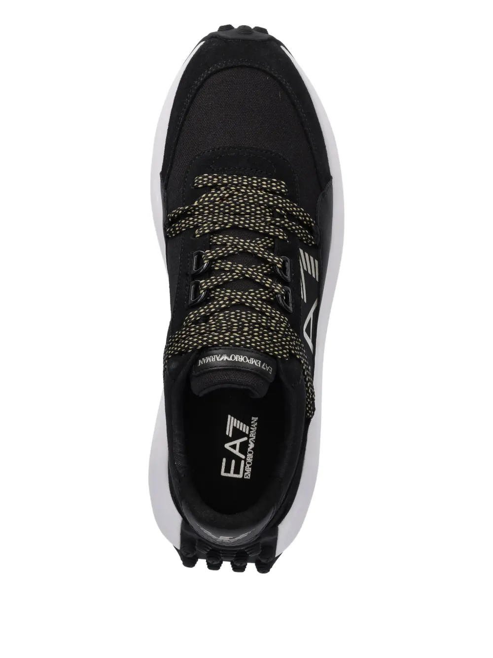 Ea7 Logo-print Lace-up Sneakers In Black