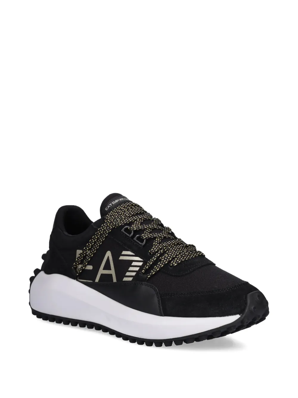 Ea7 Logo-print Lace-up Sneakers In Black