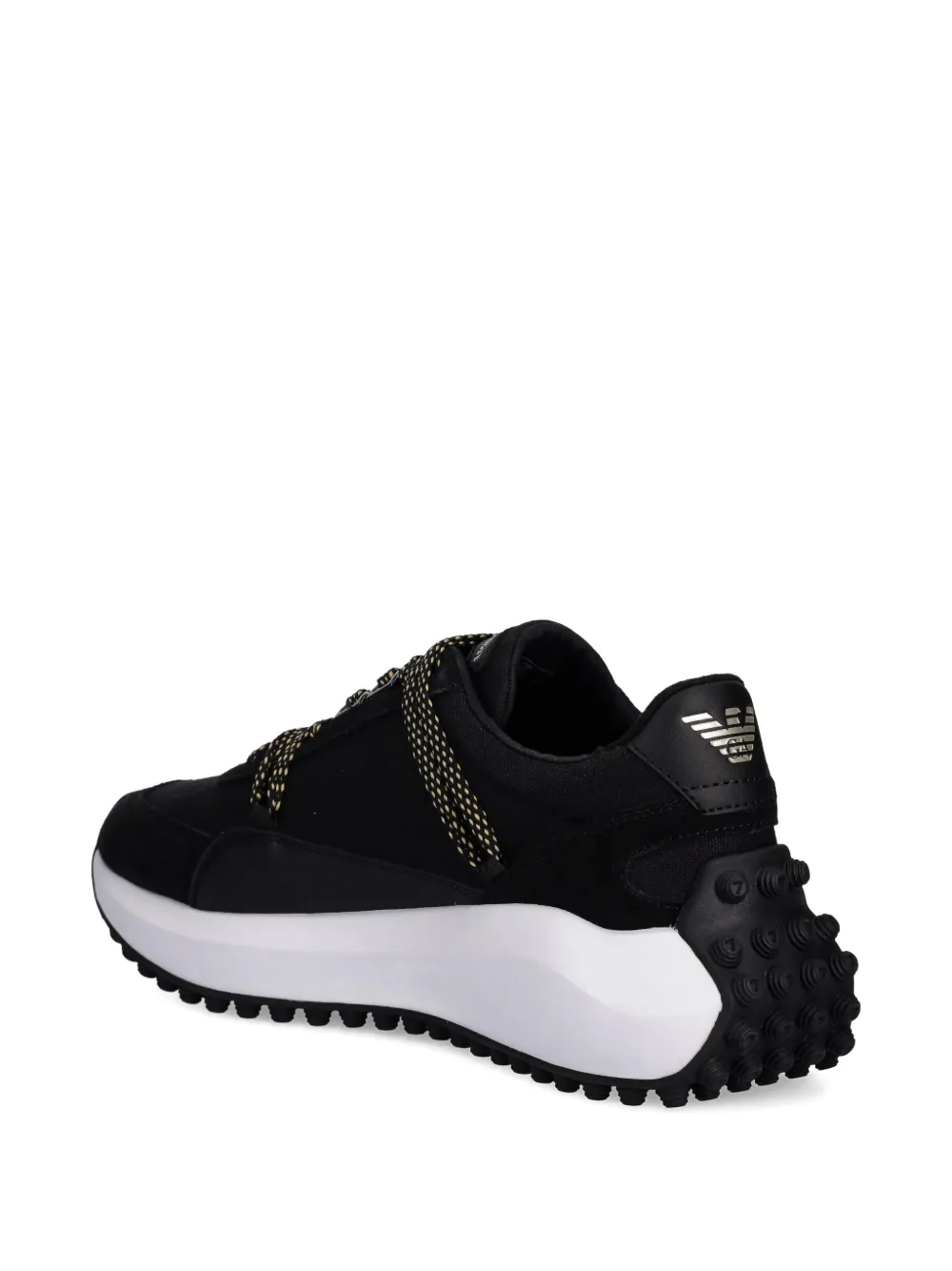 Ea7 Logo-print Lace-up Sneakers In Black