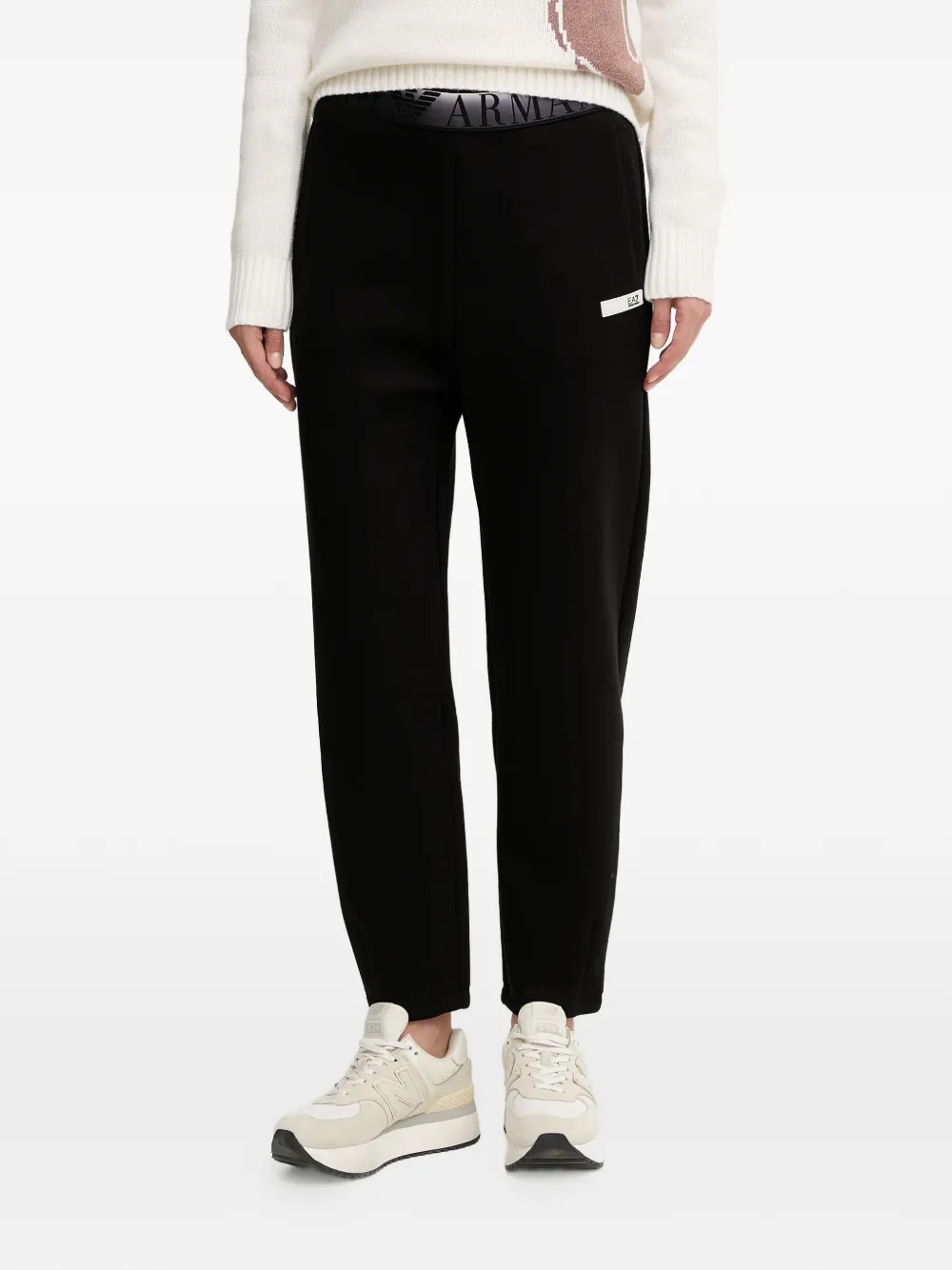 Ea7 Logo-print Track Pants In Black