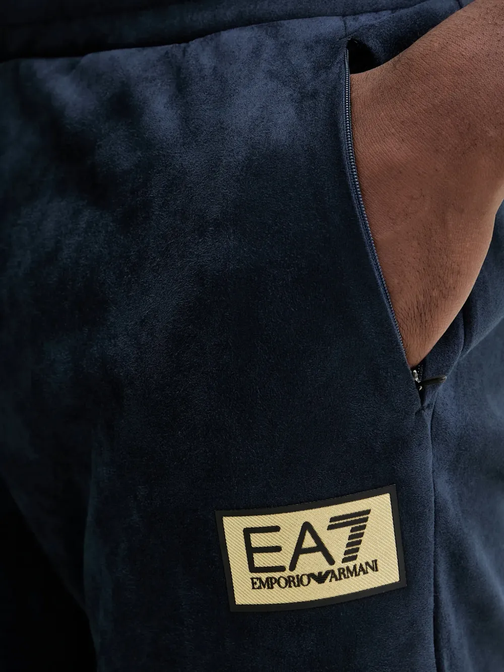Ea7 Logo-patch Track Pants In Blue