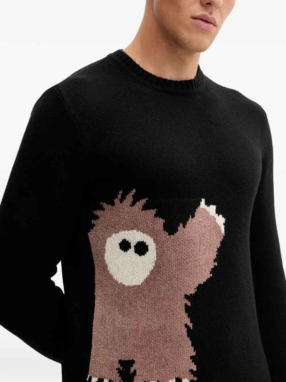 Ea7 Graphic-print Sweater In Black