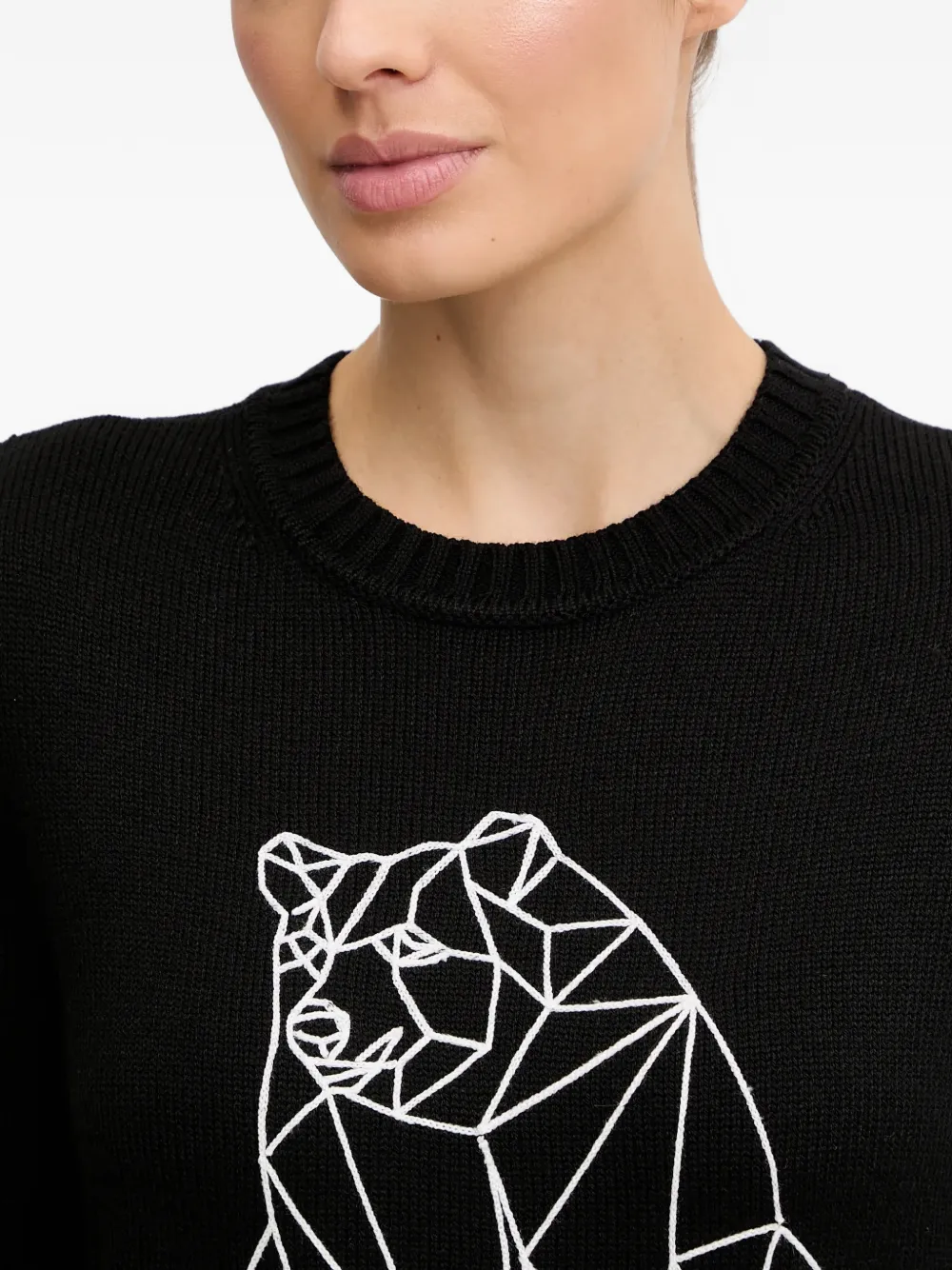 Ea7 Wool Blend Sweater In Black