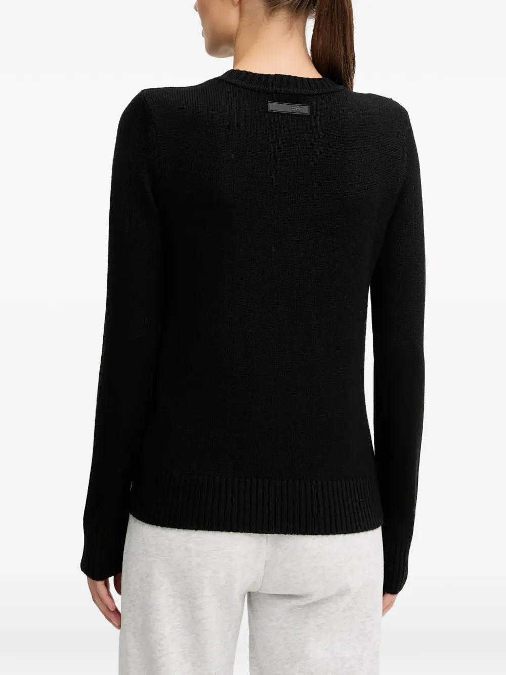 Ea7 Wool Blend Sweater In Black