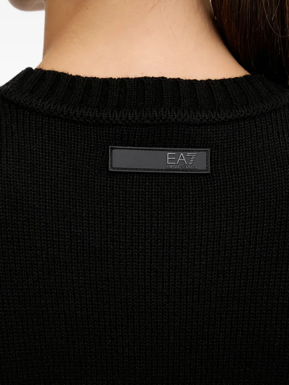 Ea7 Wool Blend Sweater In Black