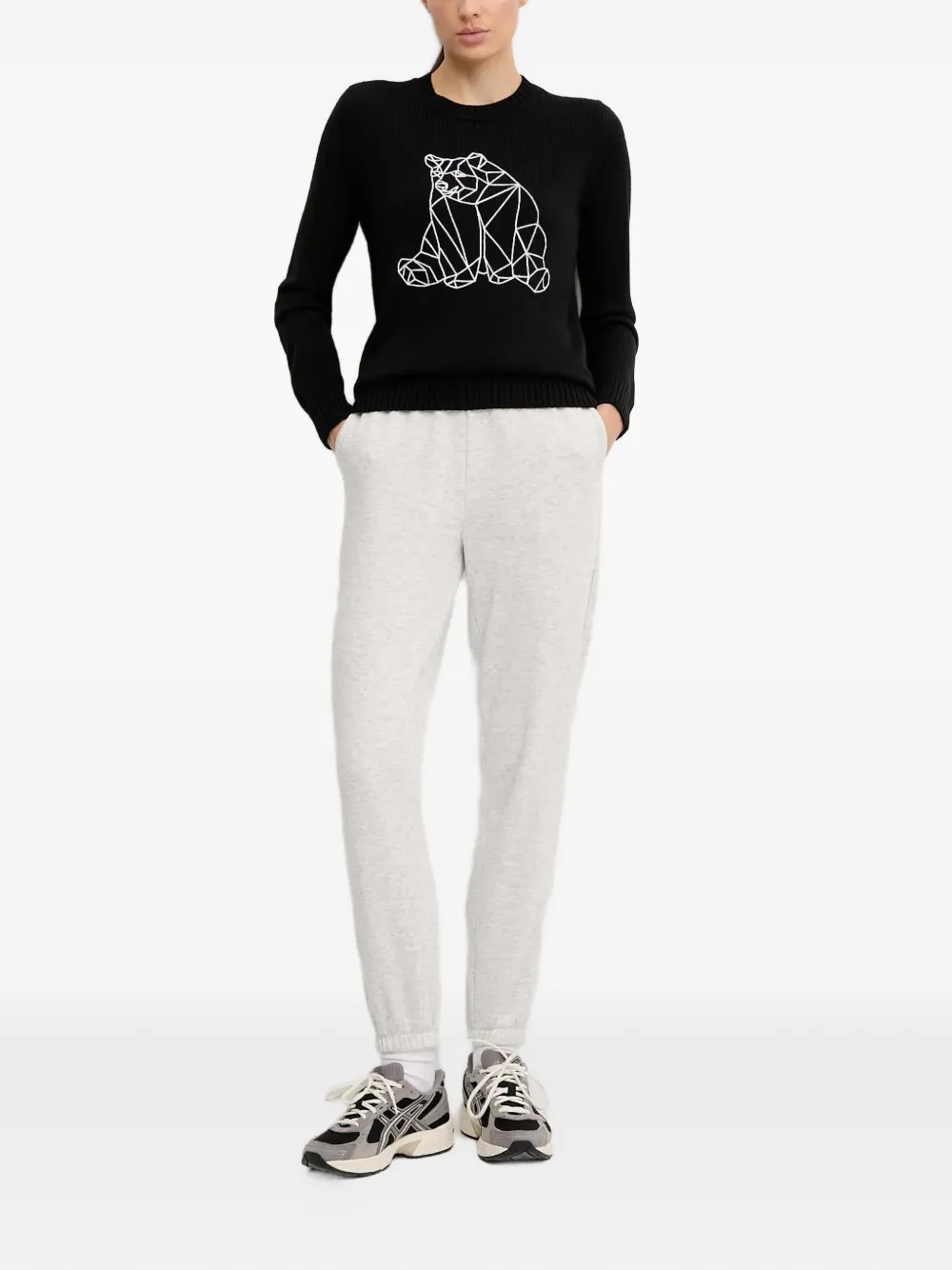 Ea7 Wool Blend Sweater In Black