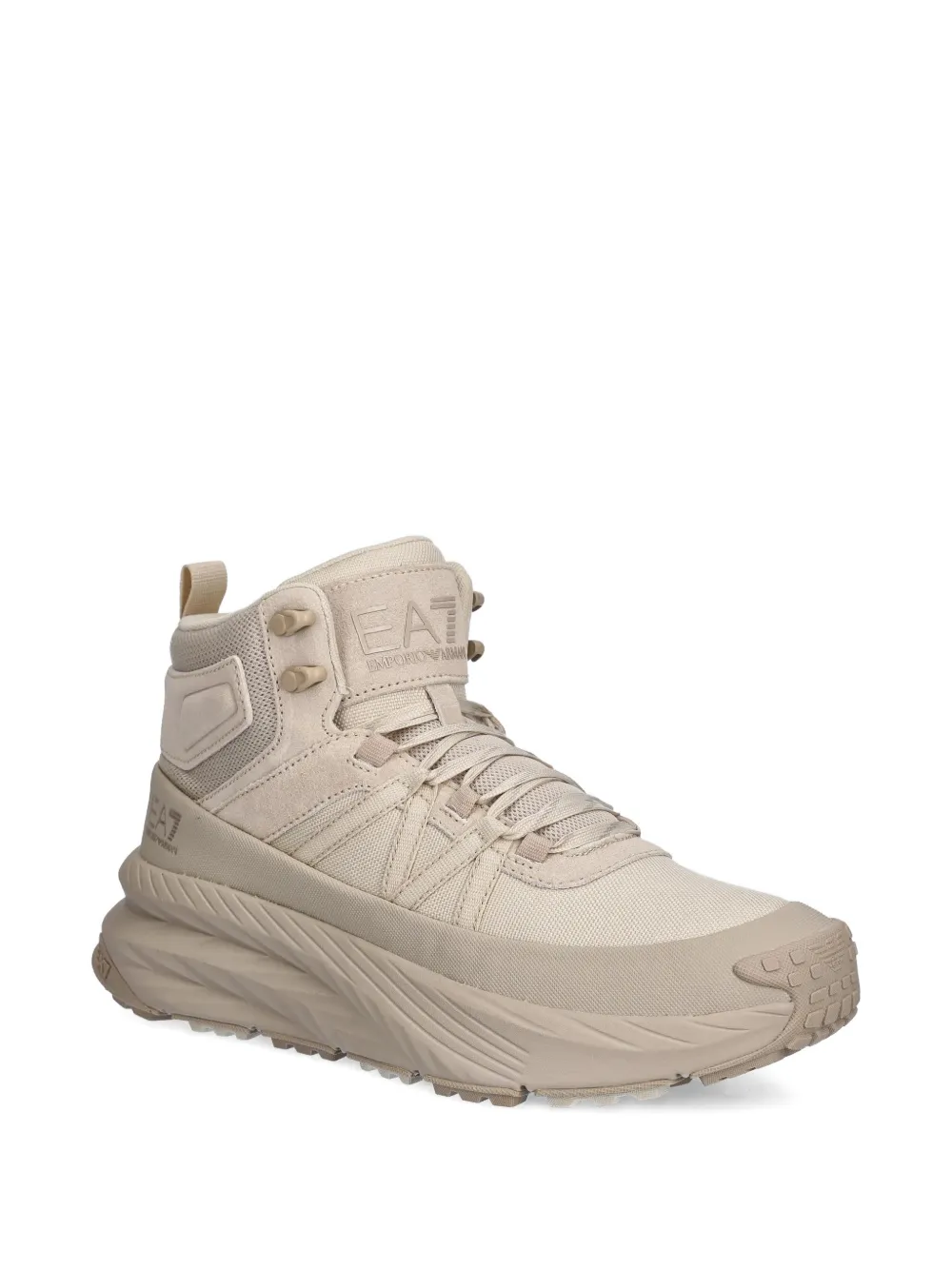 Ea7 High-top Logo Sneakers In Animal Print