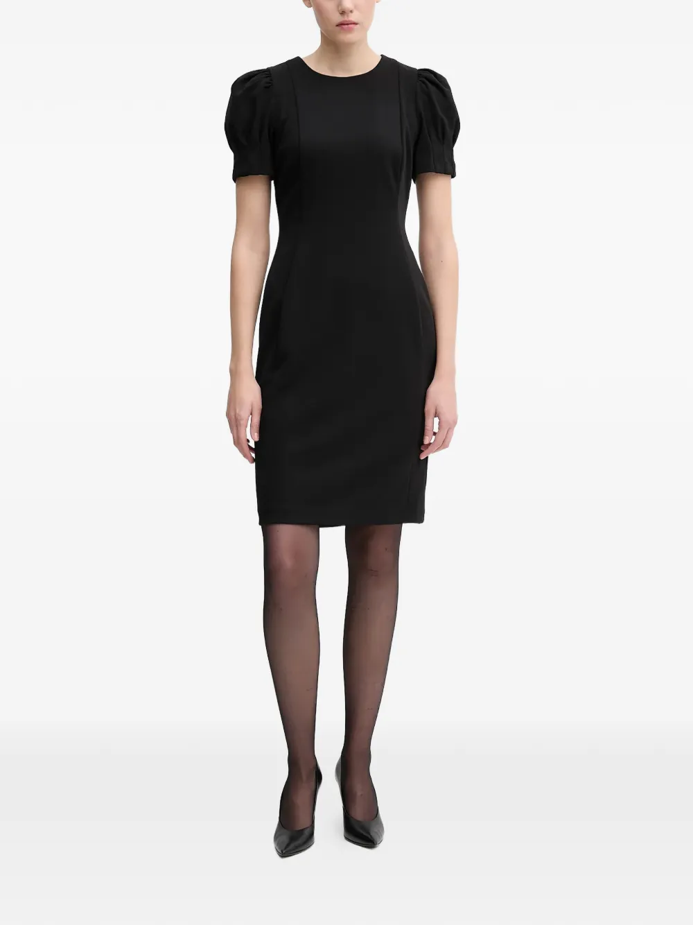DKNY puff-sleeve mini dress - Nero