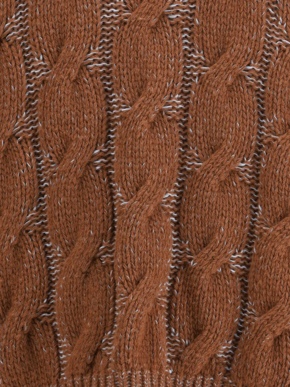 Marni Long-sleeved Cable-knit Sweater In Brown