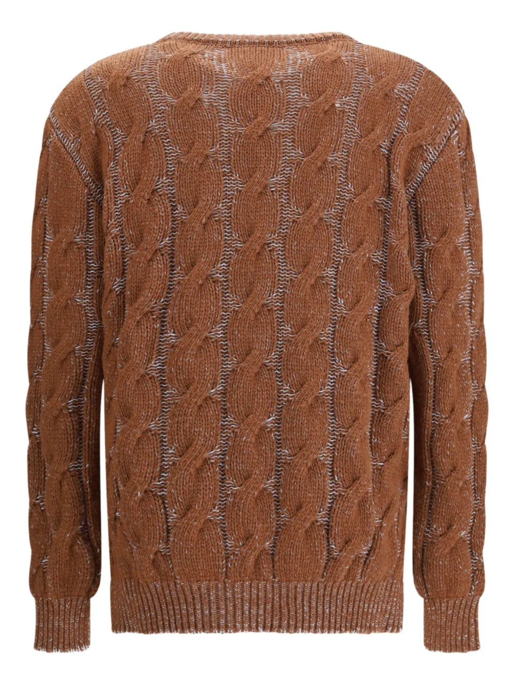 Marni Long-sleeved Cable-knit Sweater In Brown