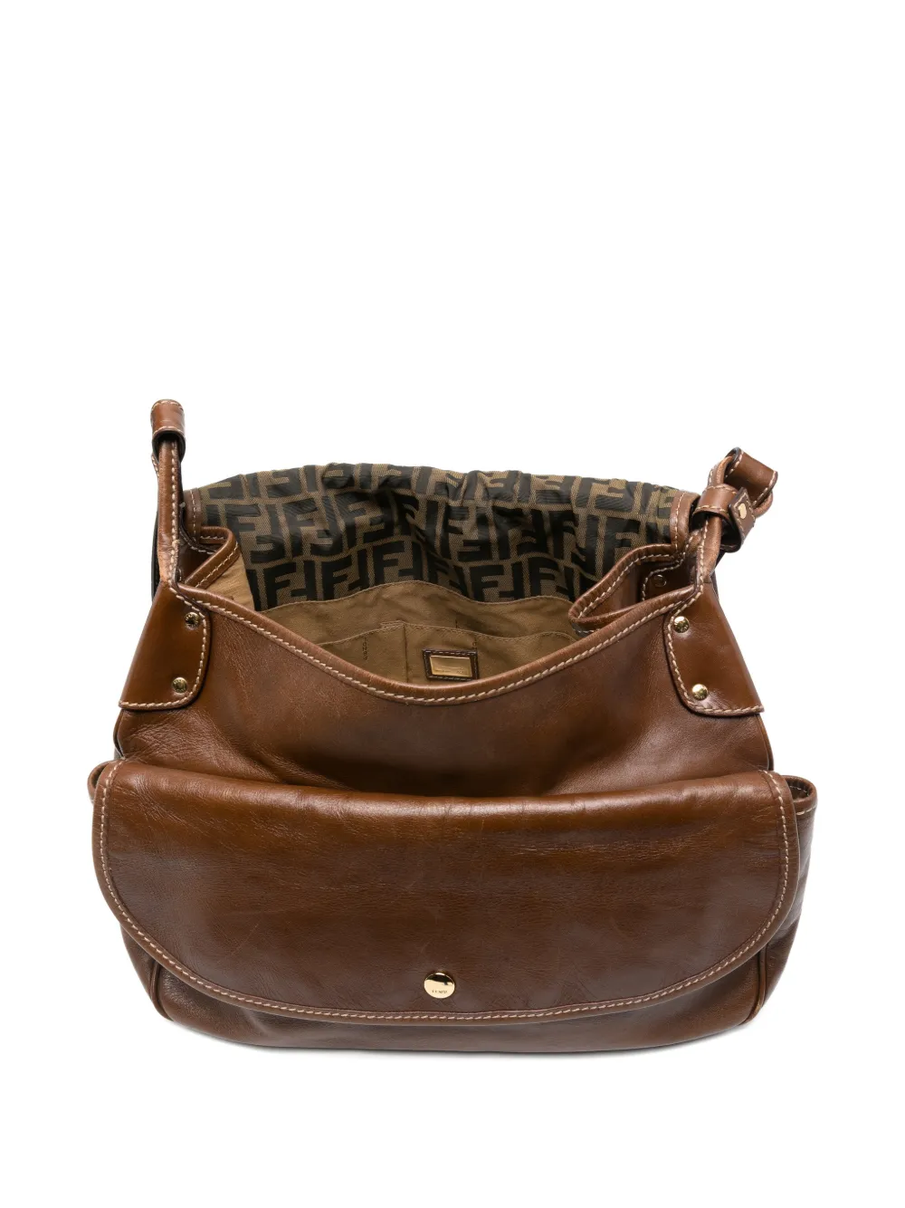 FENDI Pre-owned 2010s Leather Messenger Bag In Brown