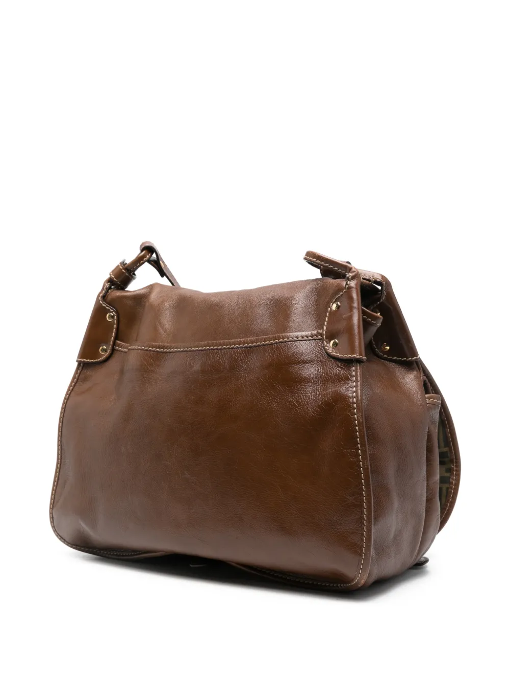 FENDI Pre-owned 2010s Leather Messenger Bag In Brown