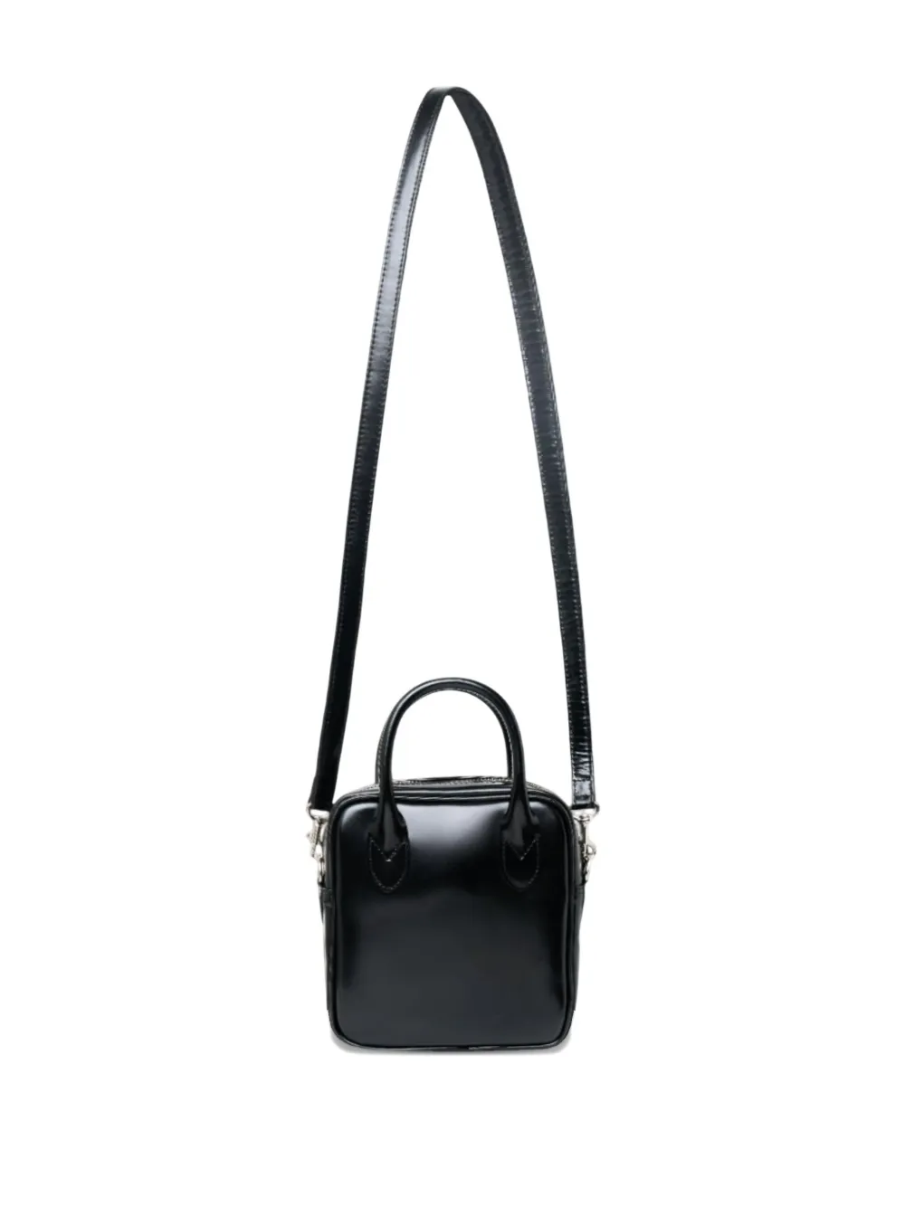 Comme Des Garçons Mini Leather Tote Bag In Black