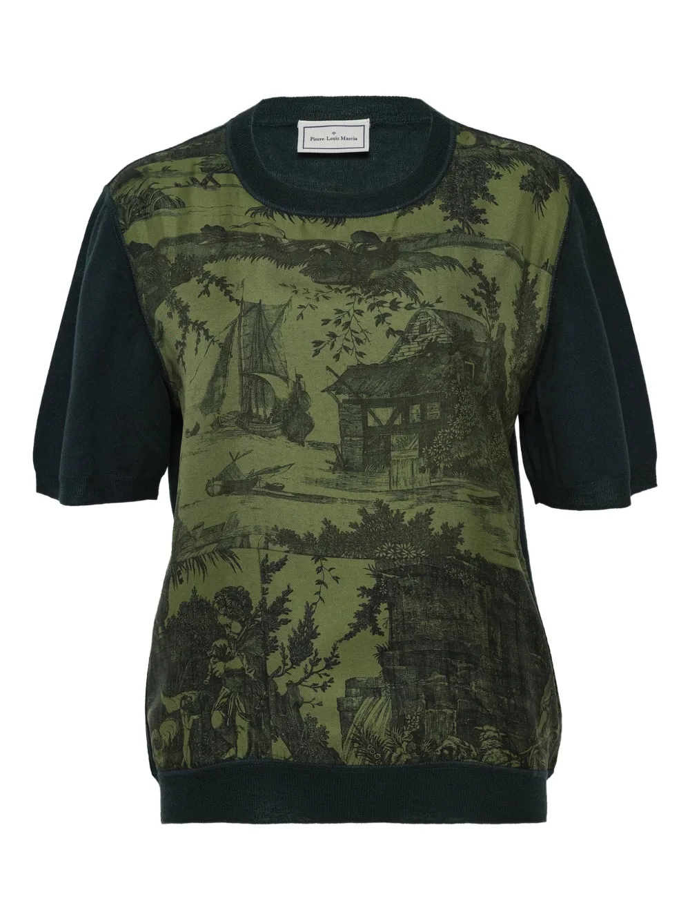 Pierre-louis Mascia Printed Wool T-shirt In Green