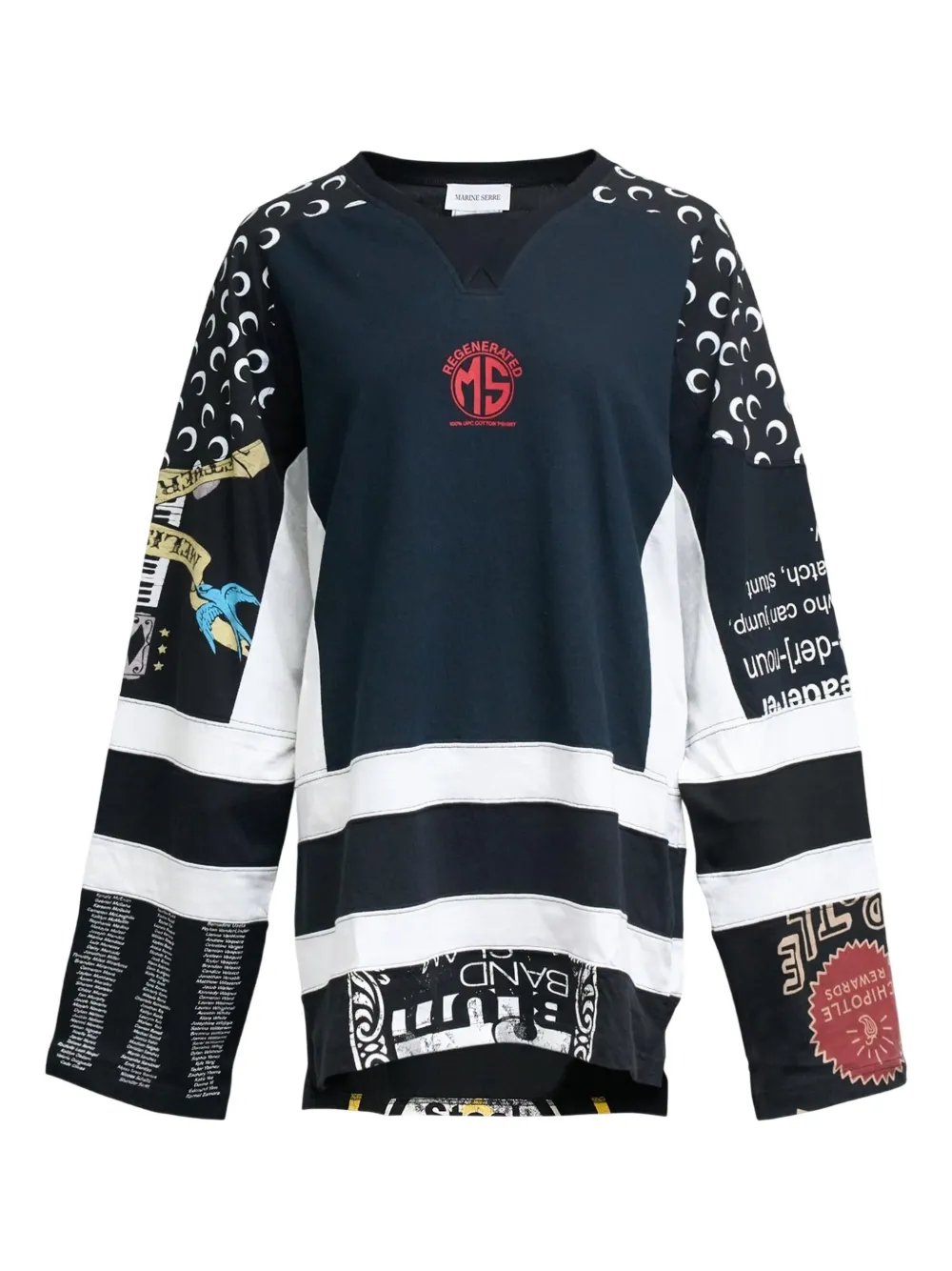 Marine Serre panelled top - Nero