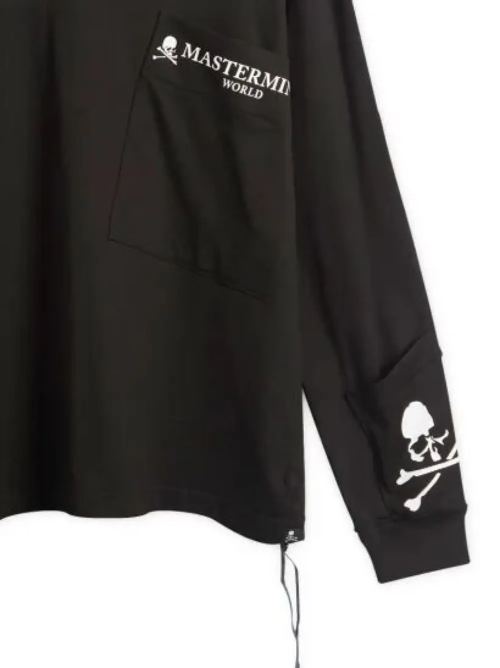 Mastermind Japan T-shirt met meerdere zakken en lange mouwen - Zwart