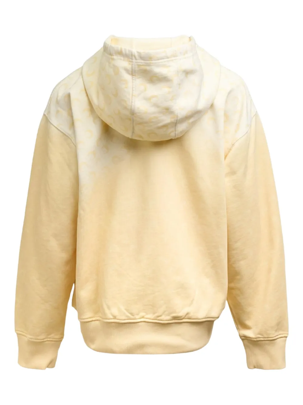 Marine Serre Faded Moon fleece cropped zip-up hoodie - Geel