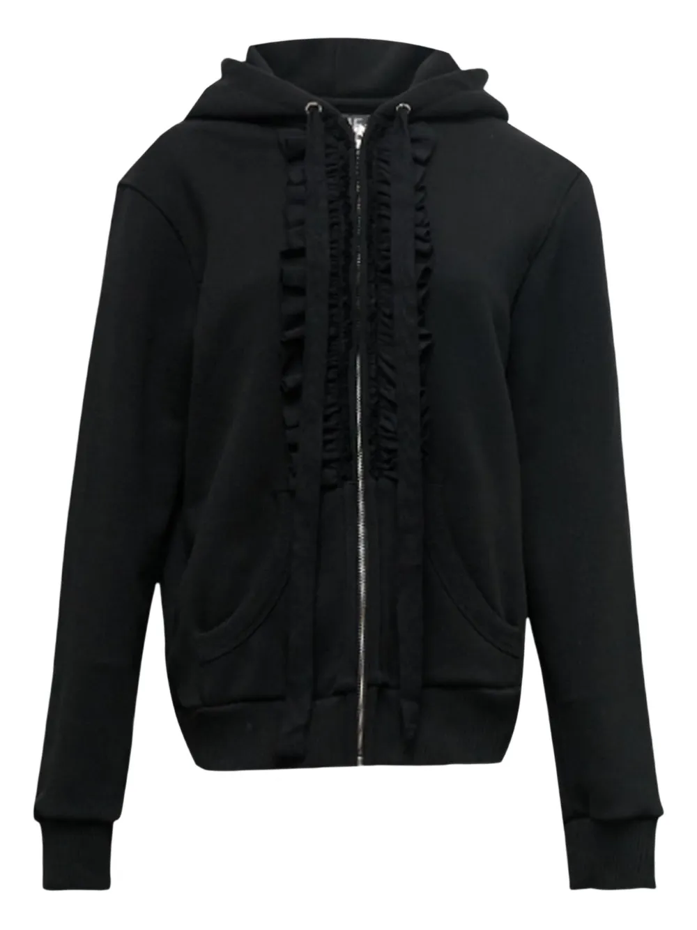 Hache ruffled zip-up hoodie | Black | Image 1