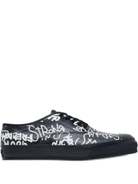 Comme Des Garçons Comme Des Garçons message-printed leather sneakers