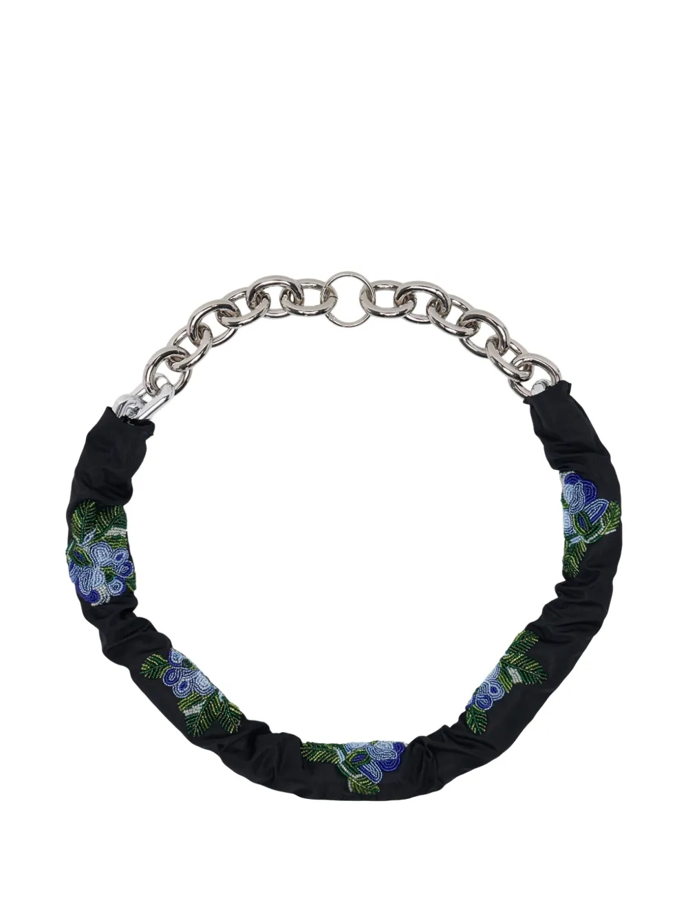 Simone Rocha Floral-embroidered Chain Belt In Brown