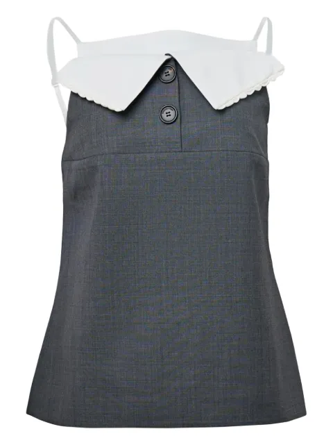 SHUSHU/TONG fan-shaped turn-down collar top