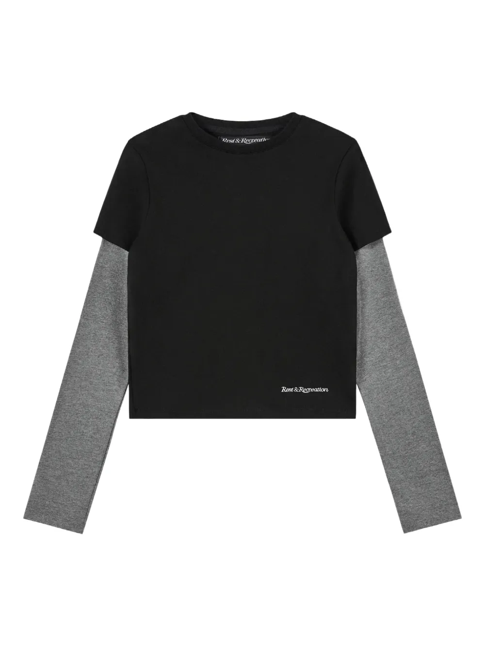 Rest&recreation Layered Sleeve Top In Black