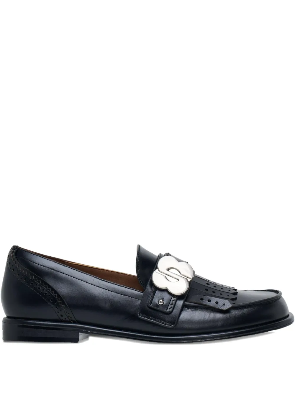 Shushu-tong Flower Square-toe Loafers In Black