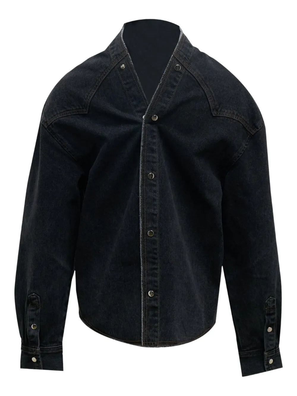 Pushbutton Strap-detail Shirt In Black