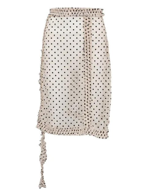 Rokh polka-dot midi skirt
