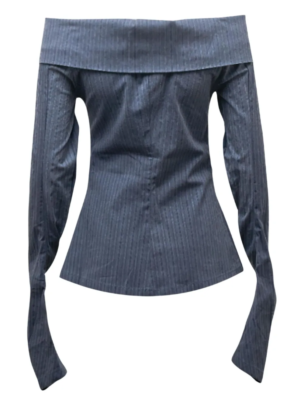 Hache striped-pattern off-shoulder shirt | Camisas | Image 2