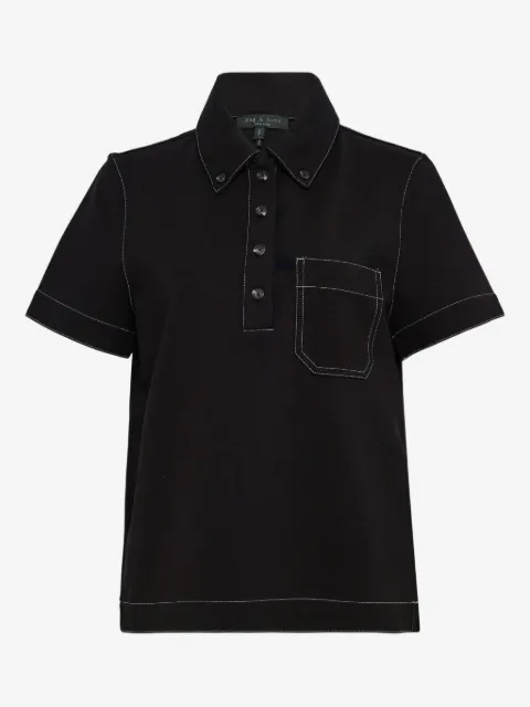 rag & bone Camisa polo Irina com pesponto
