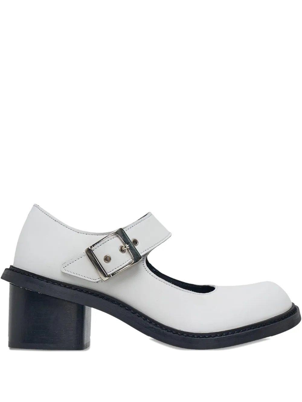 Comme Des Garçons X Phileo Mary Janes Buckle Pumps In White