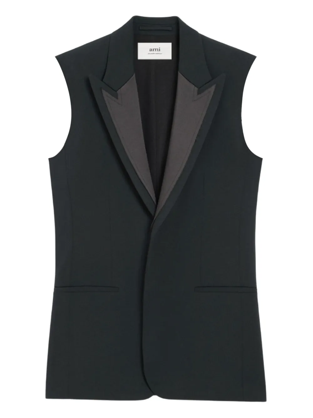 Ami Alexandre Mattiussi Sleeveless Smocking Waistcoat In Black
