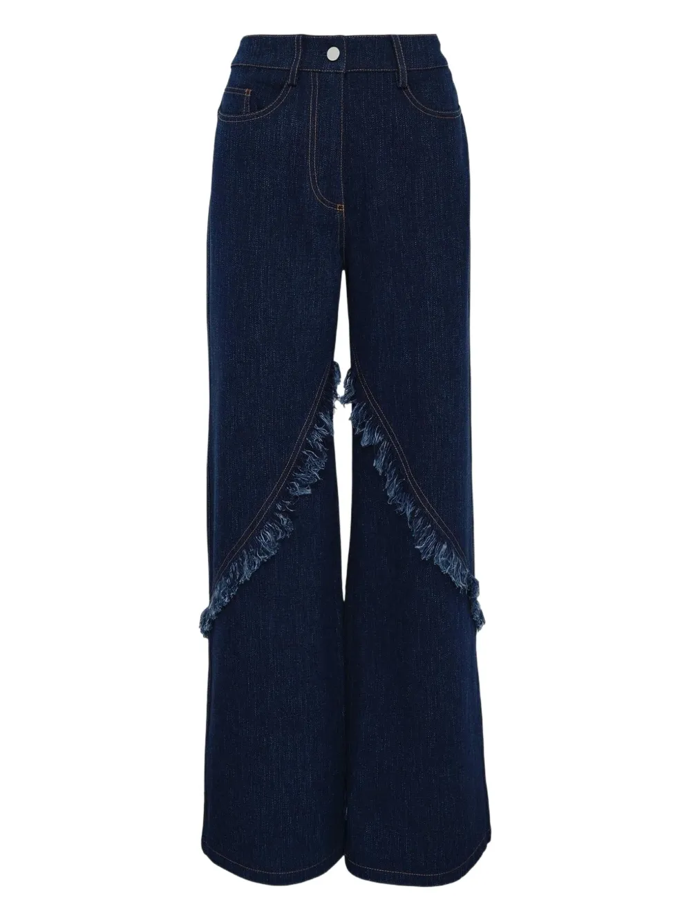 Alexis Braxten Fringed Trousers In Blue