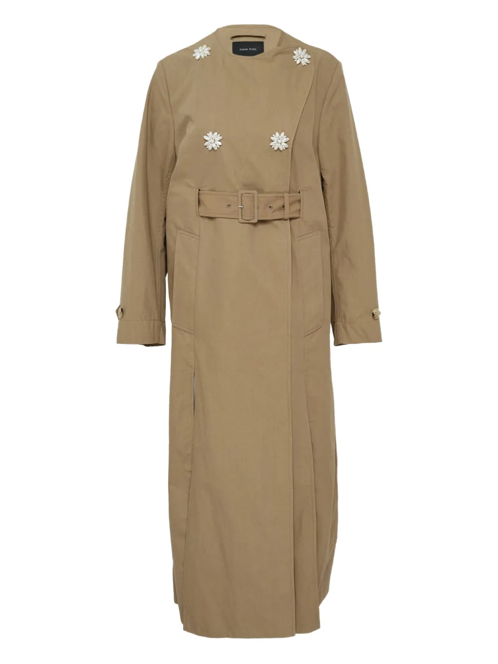 Simone Rocha Belted Trench In Green