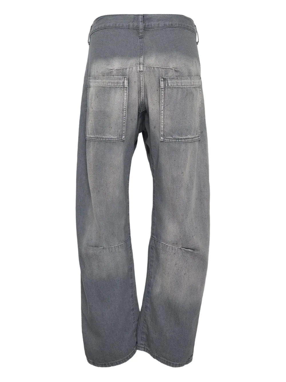 Y's pocket gusset-detail wide-leg jeans - Grijs