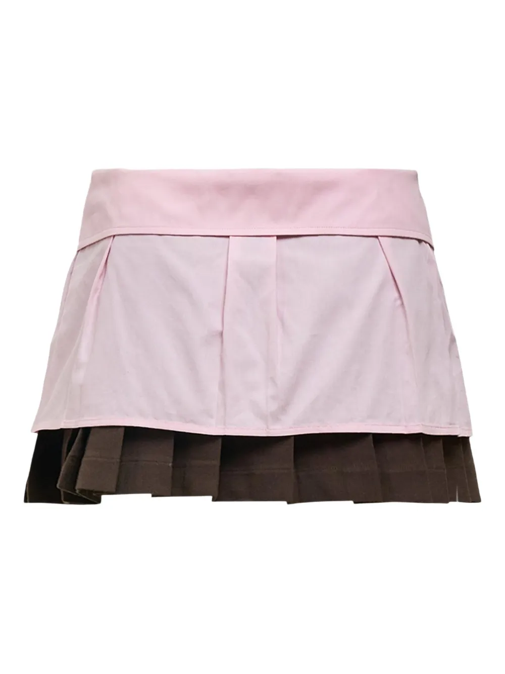 Ashley Williams Pleated Mini Skirt In Brown