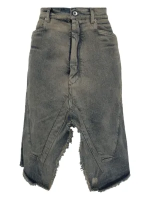 Rick Owens DRKSHDW Distressed Denim Skirt | ブルー | FARFETCH JP