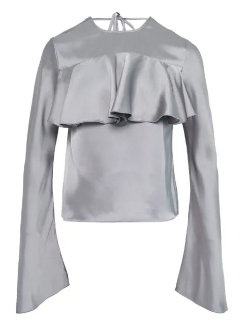 GANNI ruffled long-sleeved blouse