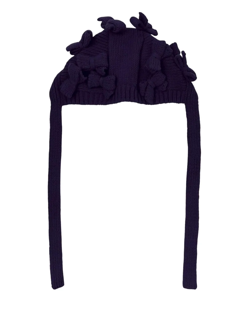 Comme Des Garçons Girl ribbons decorated mohair beanie hat - Paars