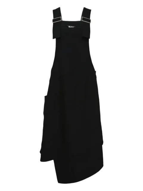 Black Comme Des Garçons pinafore sleeveless asymmetric dress